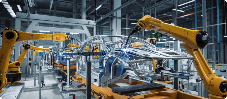 Image of robotics around an automotive