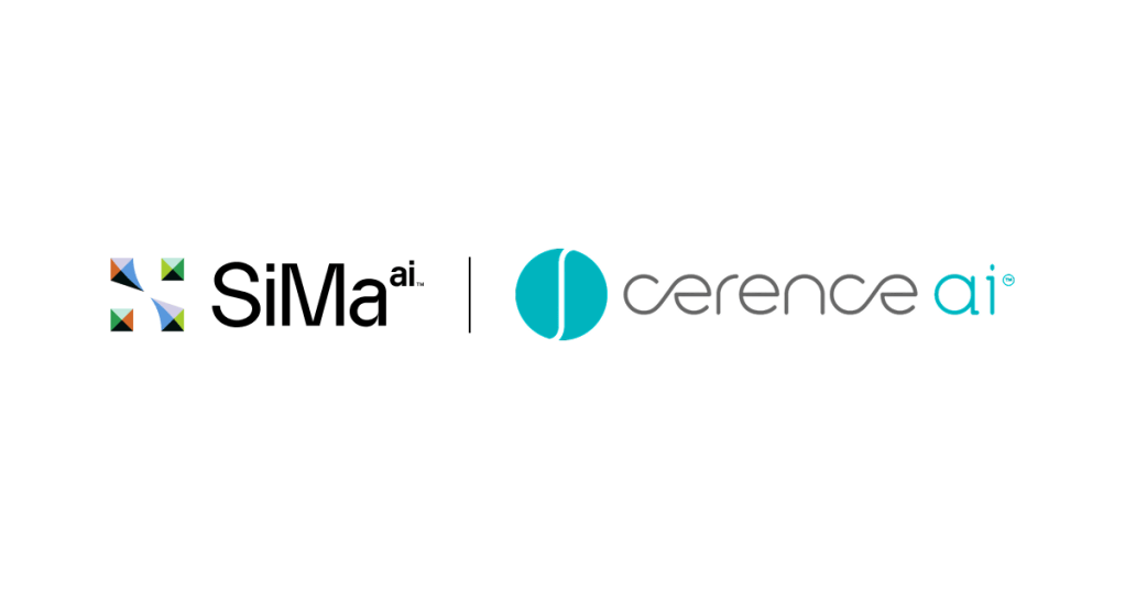 SiMa.ai and Cerence AI logos positioned on a white background.