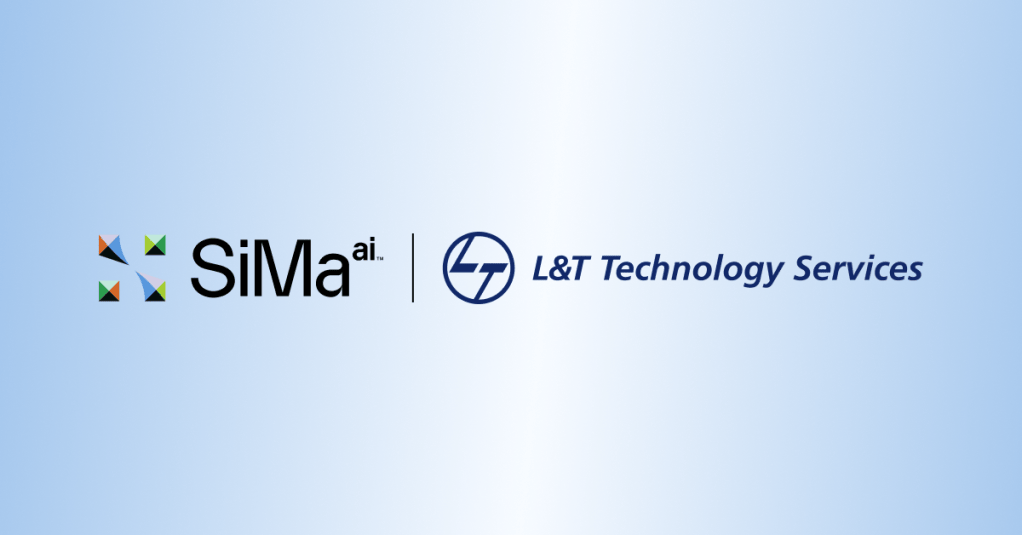 SiMa.ai and LT&T Technology Services logos on a light blue background.
