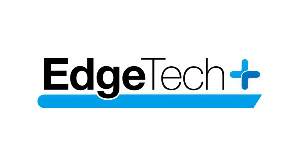 EdgeTech+ branded background in black and blue on a white background.